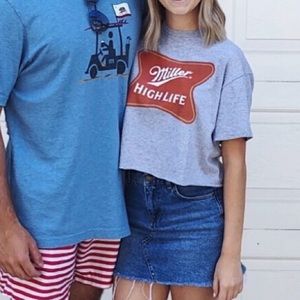 Miller Lite Crop Tee Shirt Top